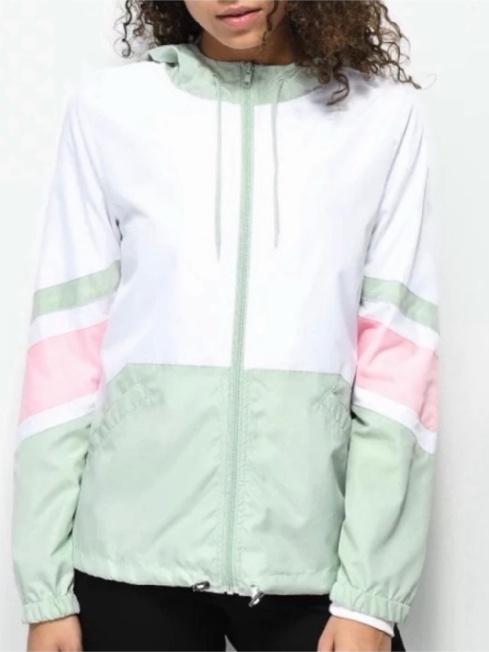 Zine Clothing Women's Pastel Colorblock Windbreaker Jacket - Size S - NWOT